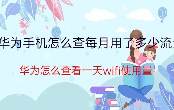 华为手机怎么查每月用了多少流量 华为怎么查看一天wifi使用量？